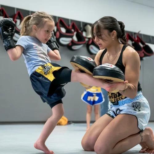 Kids Muay Thai Calgary class warm-up drills